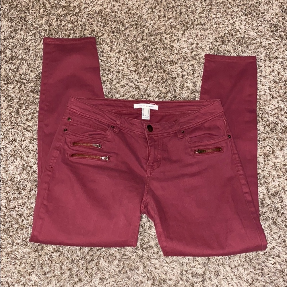 Burgundy Jeans Size 28 nice condition